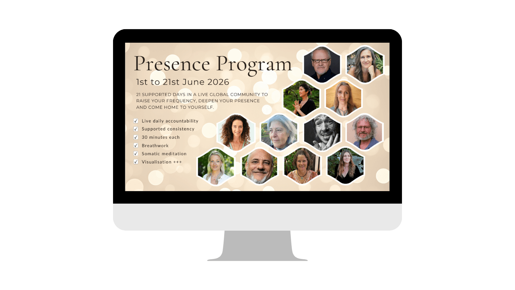 Presence Program – 42 recorded sessions of live guided processes – June 2026